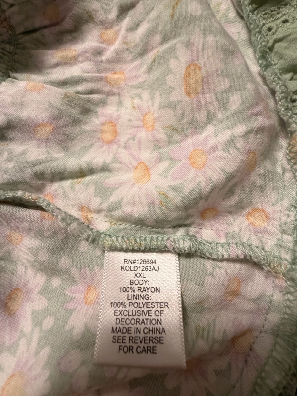 Women’s Floral Tie-Shoulder Mini Dress - Green - Picture 8 of 8